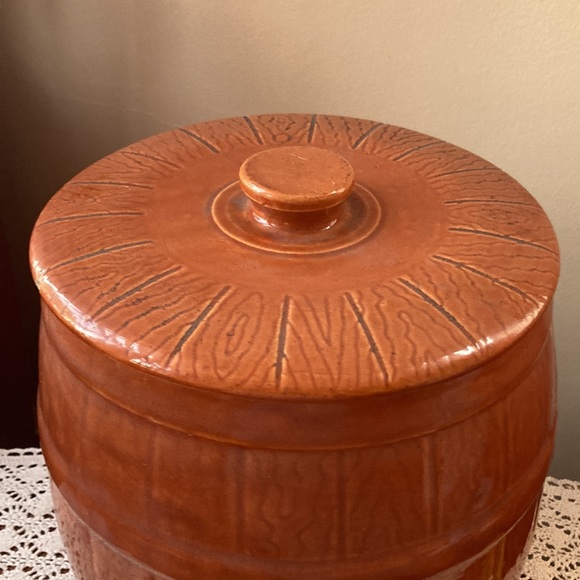 Antique Tetley Iced Tea Barrel Display Watt Pottery Dispenser - Picture 2 of 8